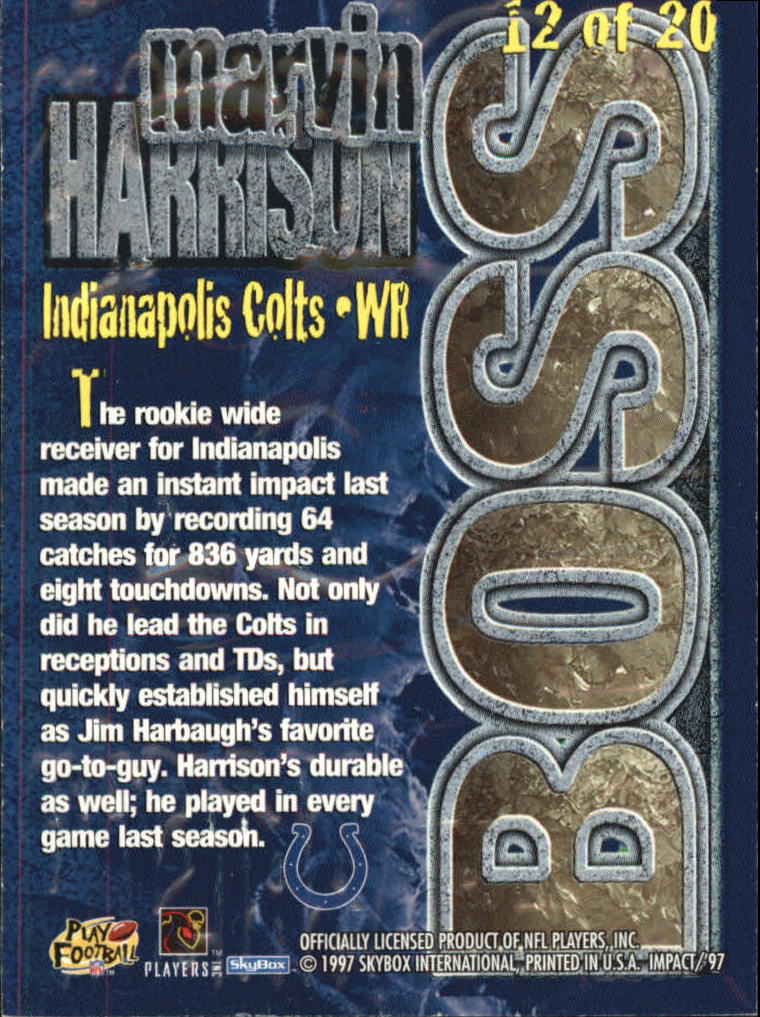1997 SkyBox Impact Boss #12 Marvin Harrison