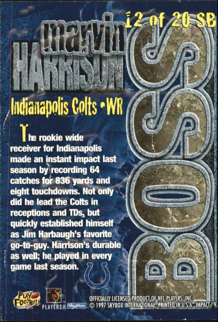 1997 SkyBox Impact Boss Super Boss Foils #12 Marvin Harrison back image