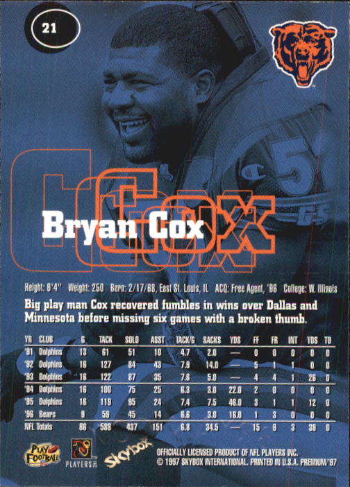 1997 Skybox Premium Football "Main Set" Base Cards - Picture 37 of 361