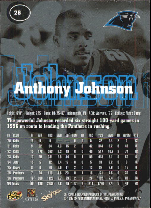 1997 Skybox Premium Football "Main Set" Base Cards - Picture 45 of 361