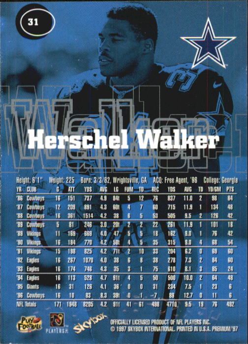 1997 Skybox Premium Football "Main Set" Base Cards - Picture 53 of 361