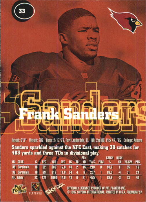 1997 Skybox Premium Football "Main Set" Base Cards - Picture 57 of 361