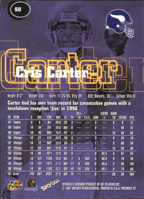 1997 Skybox Premium Football "Main Set" Base Cards - Picture 81 of 361