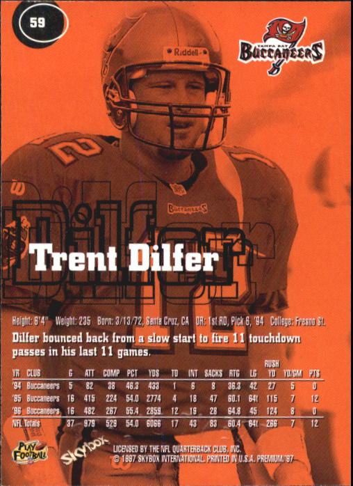 1997 Skybox Premium Football "Main Set" Base Cards - Picture 89 of 361