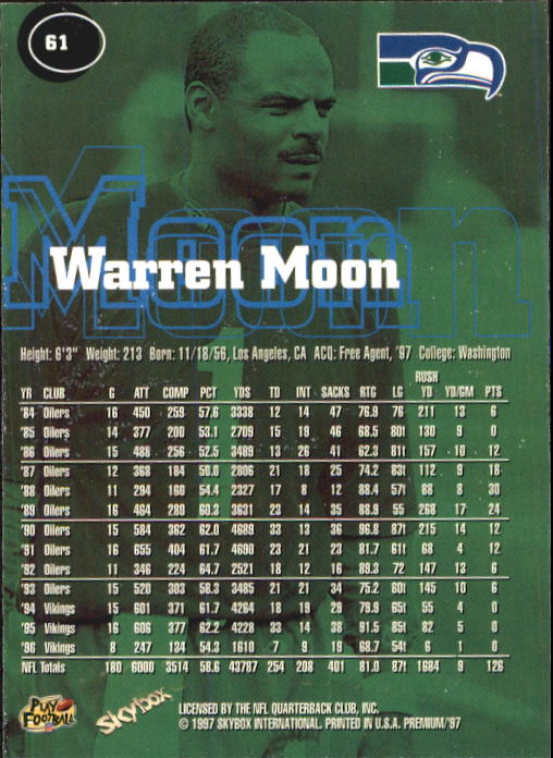1997 Skybox Premium Football "Main Set" Base Cards - Picture 91 of 361