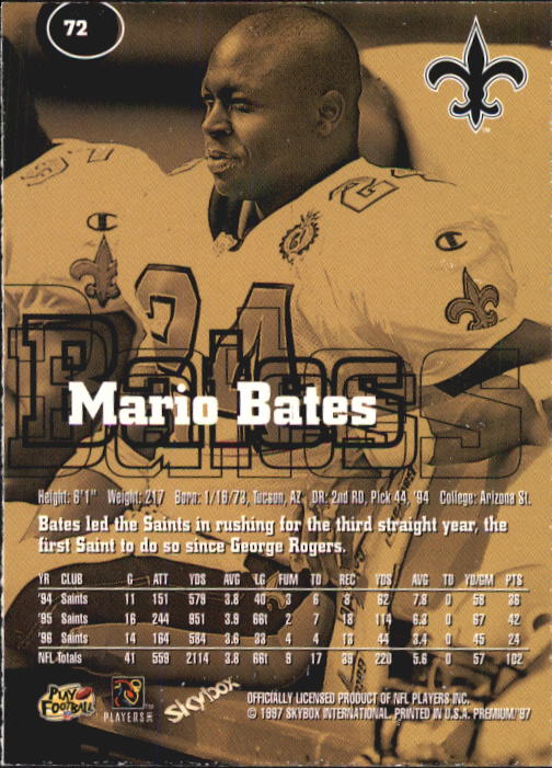1997 Skybox Premium Football "Main Set" Base Cards - Picture 111 of 361