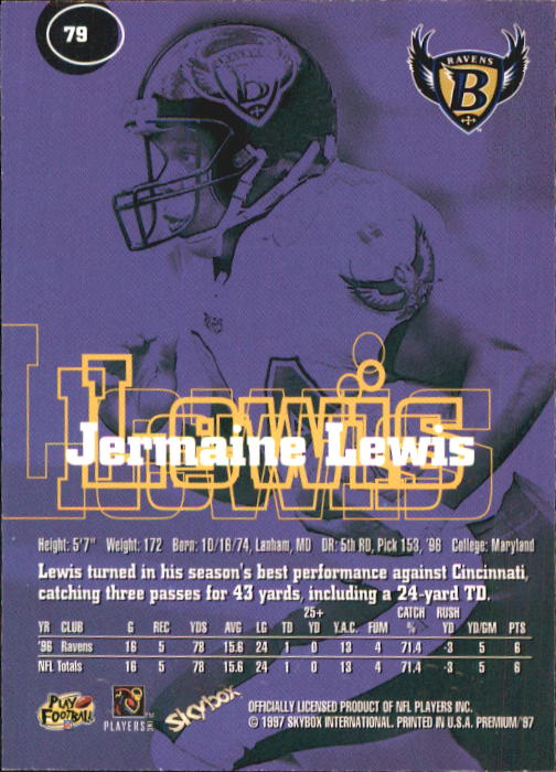 1997 Skybox Premium Football "Main Set" Base Cards - Picture 125 of 361
