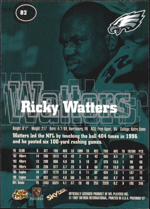 1997 Skybox Premium Football "Main Set" Base Cards - Picture 127 of 361