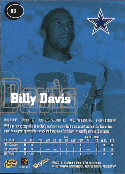 1997 Skybox Premium Football "Main Set" Base Cards - Picture 129 of 361