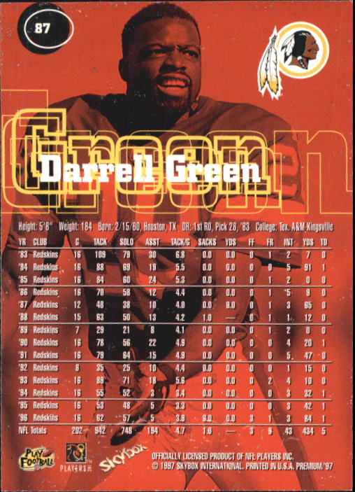 1997 Skybox Premium Football "Main Set" Base Cards - Picture 135 of 361
