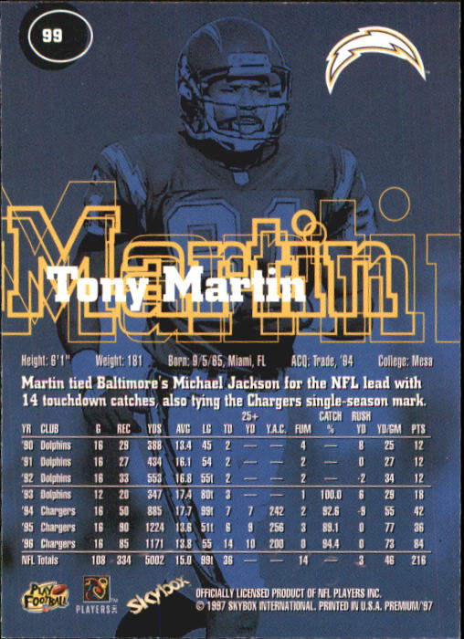 1997 Skybox Premium Football "Main Set" Base Cards - Picture 157 of 361