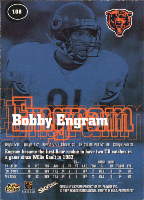 1997 Skybox Premium Football "Main Set" Base Cards - Picture 173 of 361