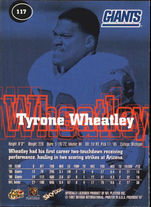 1997 Skybox Premium Football "Main Set" Base Cards - Picture 181 of 361