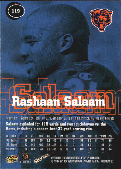 1997 Skybox Premium Football "Main Set" Base Cards - Picture 185 of 361