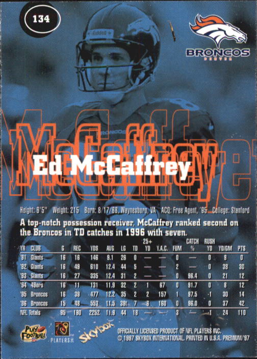 1997 Skybox Premium Football "Main Set" Base Cards - Picture 203 of 361