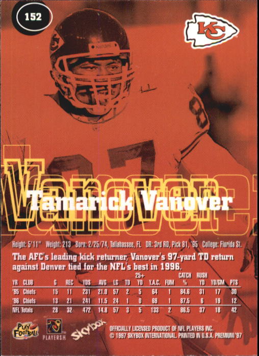 1997 Skybox Premium Football "Main Set" Base Cards - Picture 225 of 361