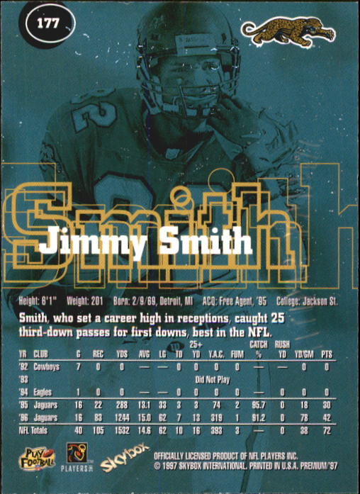 1997 SkyBox Premium #177 Jimmy Smith back image
