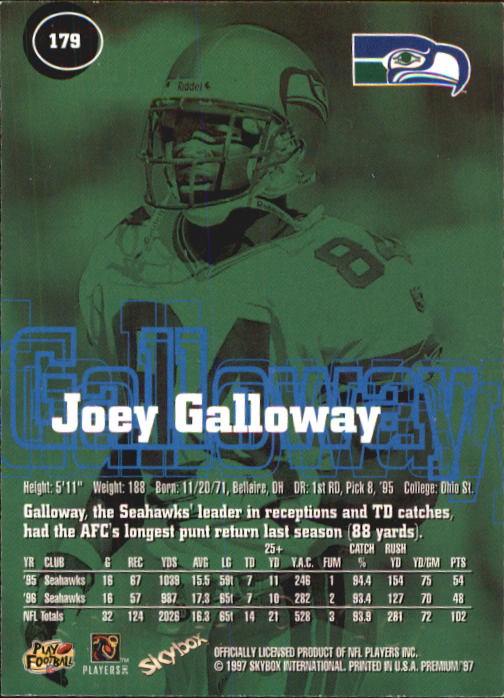 1997 Skybox Premium Football "Main Set" Base Cards - Picture 263 of 361