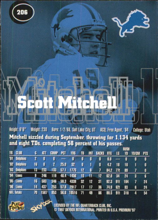 1997 Skybox Premium Football "Main Set" Base Cards - Picture 295 of 361