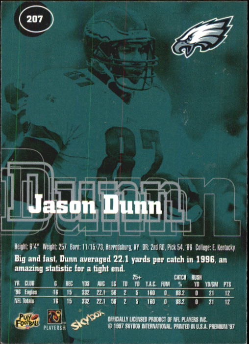 1997 Skybox Premium Football "Main Set" Base Cards - Picture 297 of 361