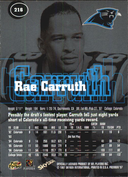 1997 Skybox Premium Football "Main Set" Base Cards - Picture 313 of 361