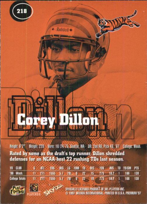 1997 Skybox Premium Football "Main Set" Base Cards - Picture 317 of 361