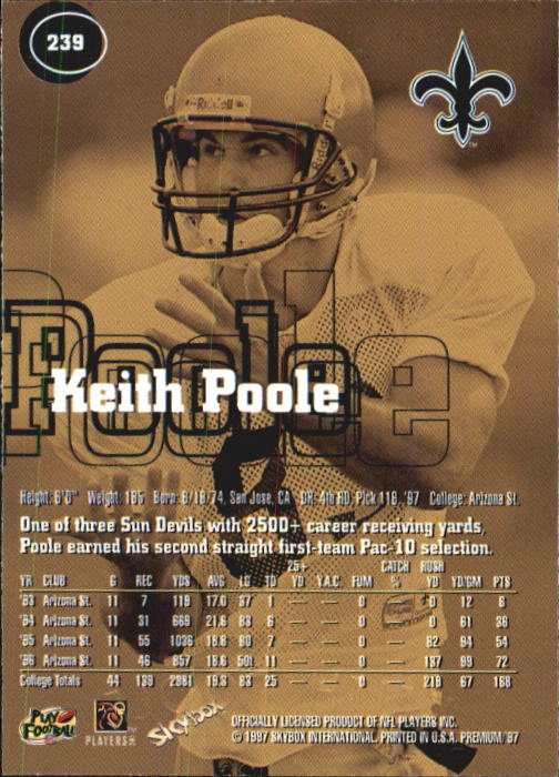 1997 Skybox Premium Football "Main Set" Base Cards - Picture 349 of 361
