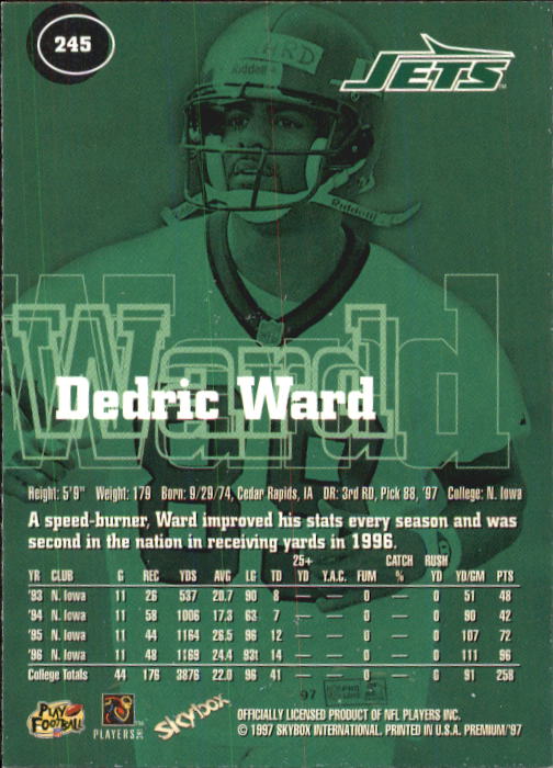 1997 Skybox Premium Football "Main Set" Base Cards - Picture 359 of 361