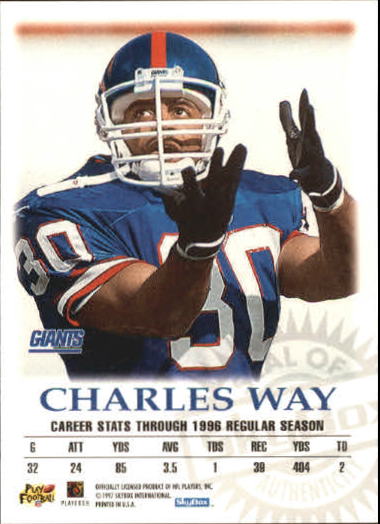 1997 SkyBox Premium Autographics #65 Charles Way EX/S back image