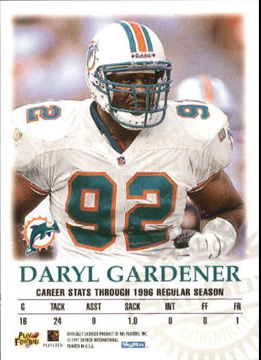 1997 SkyBox Premium Autographics Century Mark #23 Daryl Gardener EX/IM/S back image