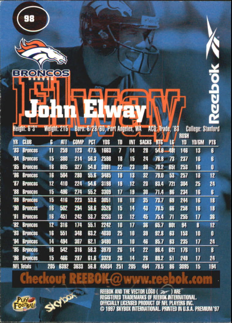 1998 original print ad Directv NFL Sunday Ticket Football Broadcast John  Elway