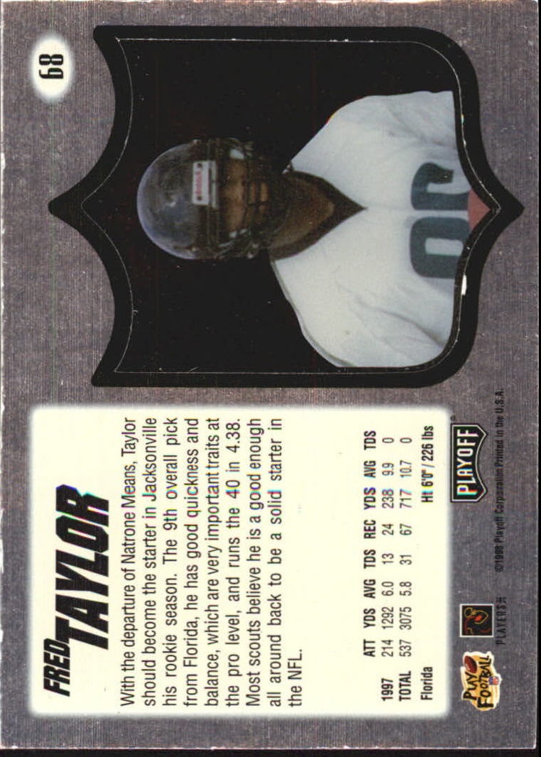 1998 Absolute Hobby #68 Fred Taylor RC back image