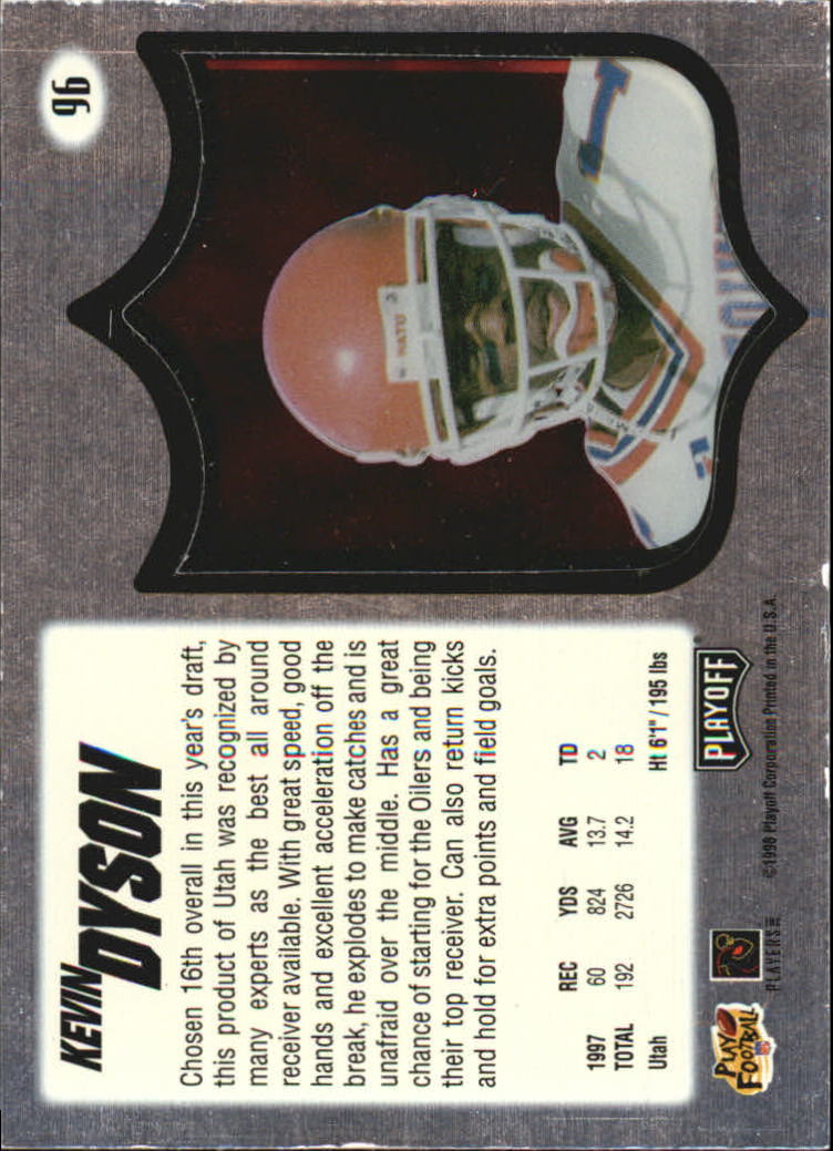 1998 Absolute Hobby #96 Kevin Dyson RC back image