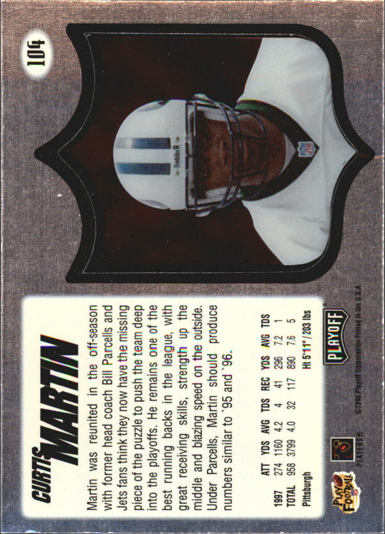 1998 Absolute Hobby #104 Curtis Martin back image