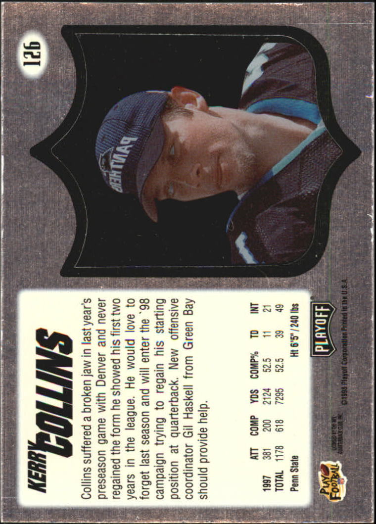 1998 Absolute Hobby #126 Kerry Collins back image