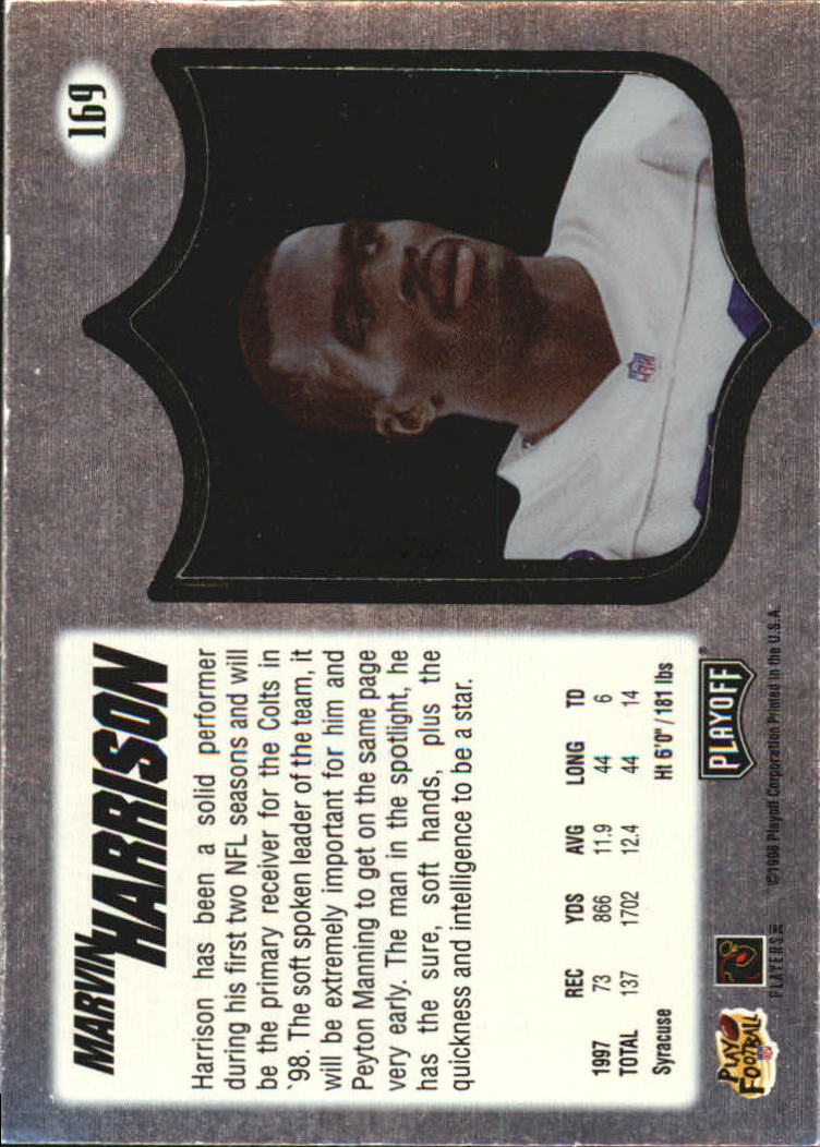 1998 Absolute Hobby #169 Marvin Harrison back image
