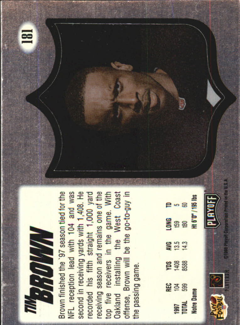 1998 Absolute Hobby #181 Tim Brown back image