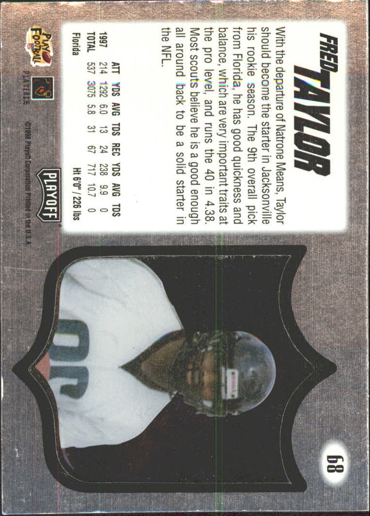 1998 Absolute Hobby Silver #68 Fred Taylor back image