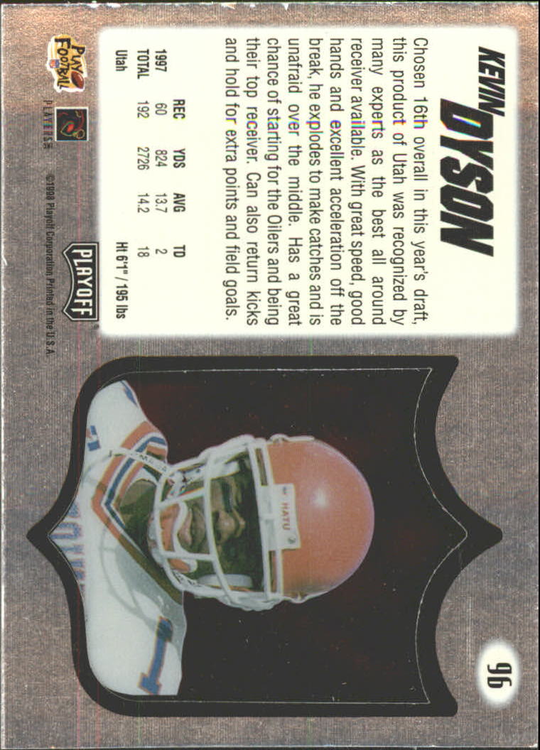 1998 Absolute Hobby Silver #96 Kevin Dyson back image