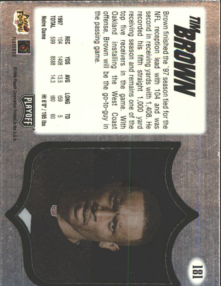 1998 Absolute Hobby Silver #181 Tim Brown back image