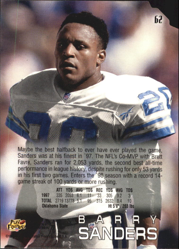 1998 Absolute Retail #62 Barry Sanders back image