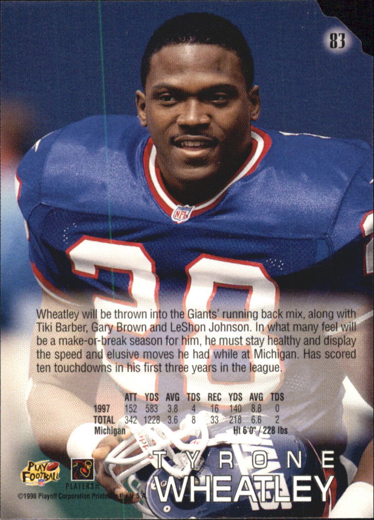 1998 Absolute Retail #83 Tyrone Wheatley back image