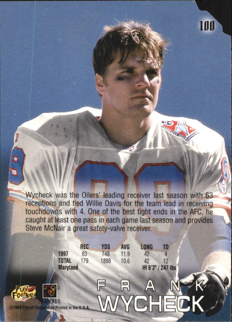 1998 Absolute Retail #100 Frank Wycheck back image