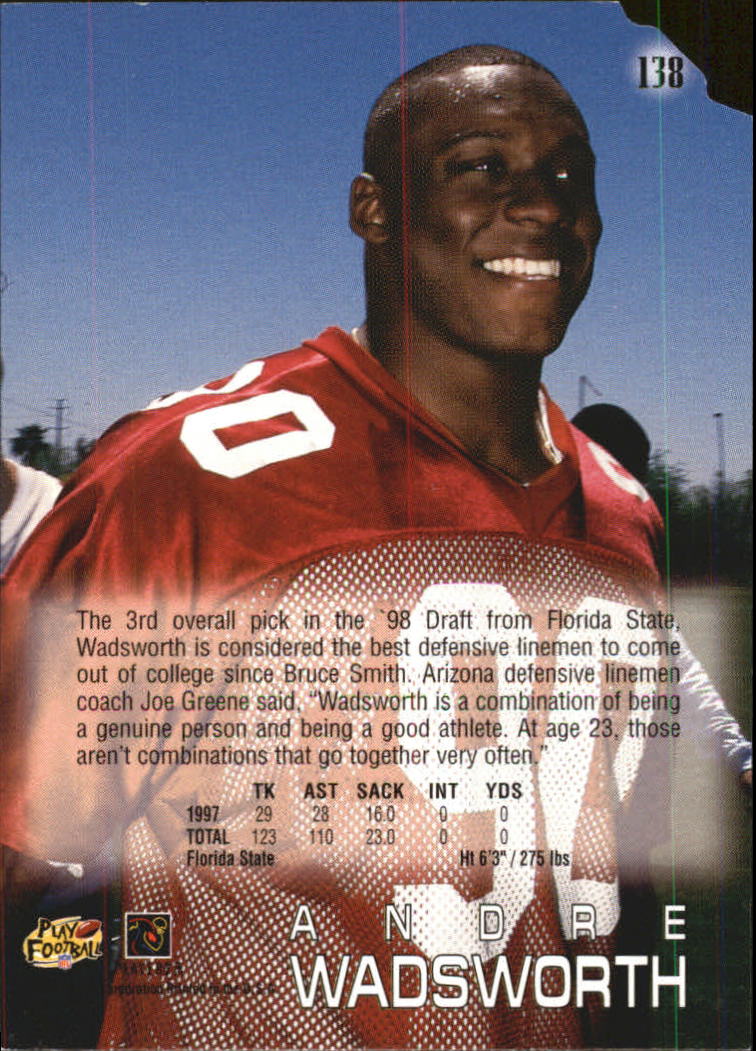 1998 Absolute Retail Green #138 Andre Wadsworth back image