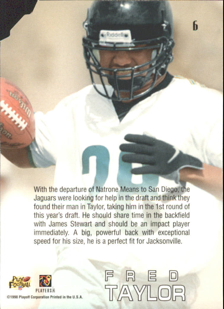 1998 Absolute Draft Picks Blue Die Cuts #6 Fred Taylor back image