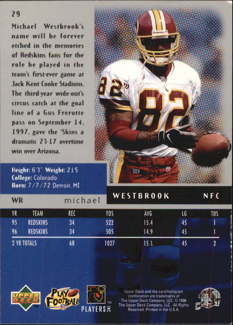 1998 Black Diamond #29 Michael Westbrook back image