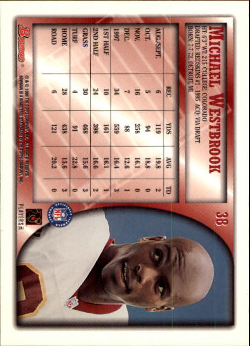 1998 Bowman #38 Michael Westbrook back image
