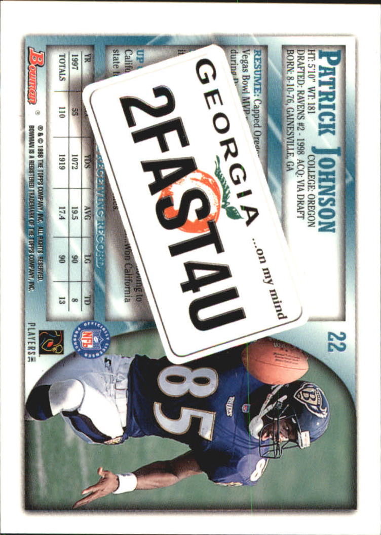 1998 Bowman Interstate #22 Patrick Johnson back image