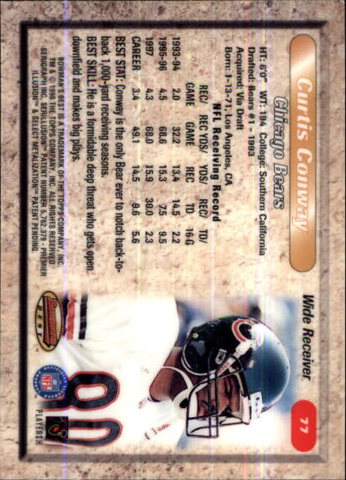 1998 Bowman's Best #77 Curtis Conway back image