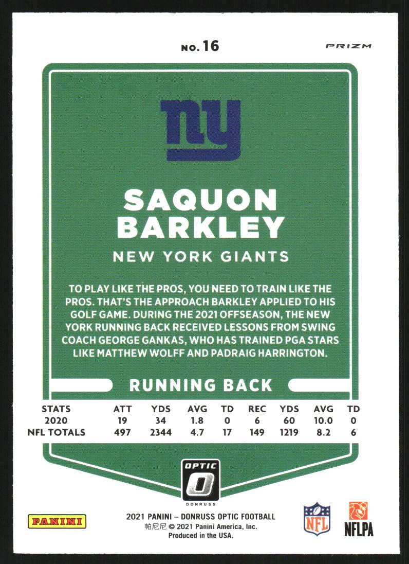 2021 Donruss Optic Stars #16 Saquon Barkley
